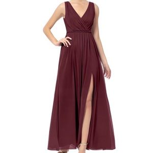 Azazie Tanacia Bridesmaid Dress in Cabernet